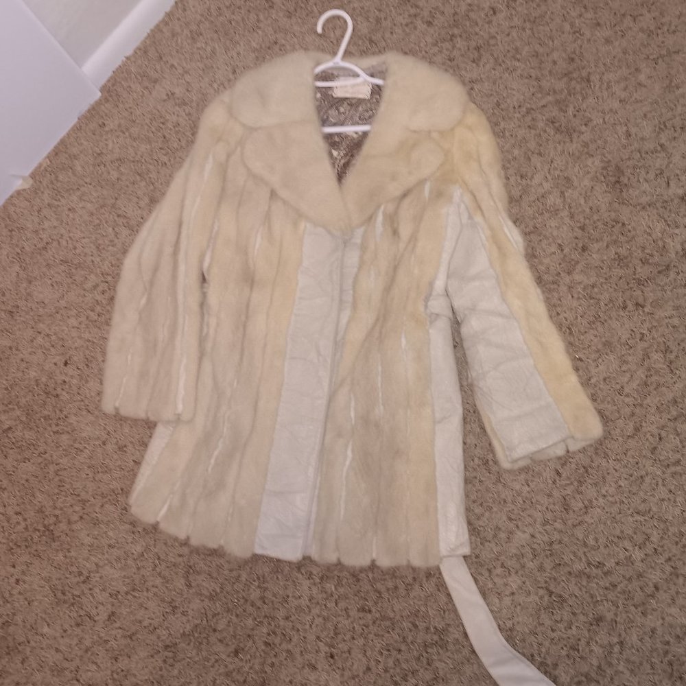 Ben Spector furrier Azurene emba natural blue grey mink fur coat jacket $3k NEW!